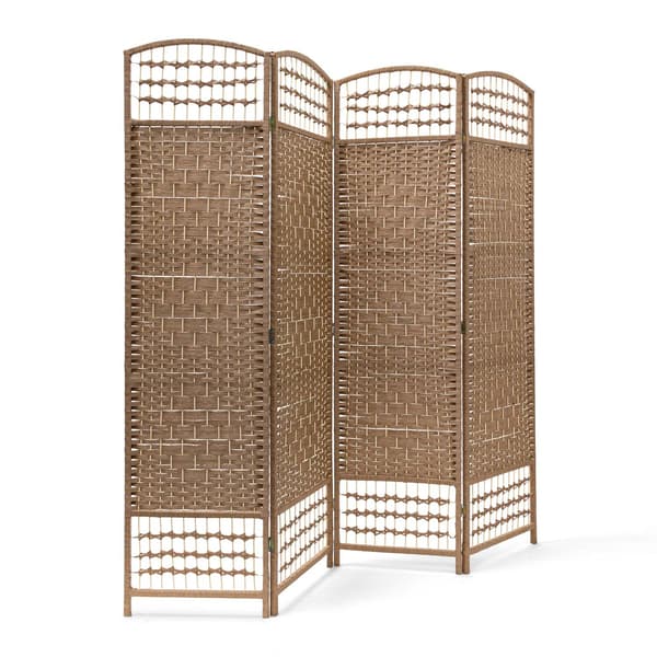 4 panel træ rumdeler, naturlig finish