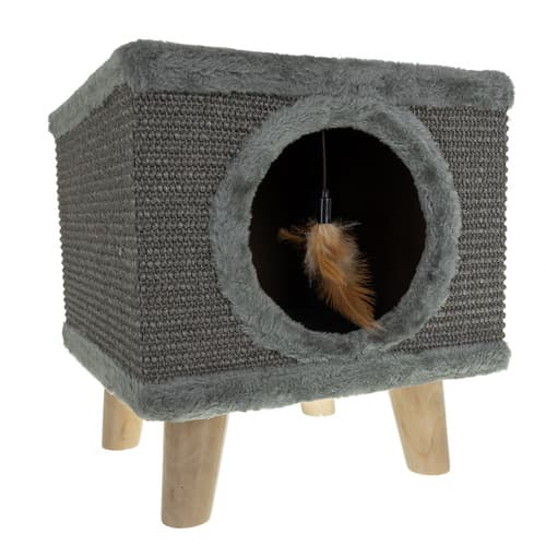 Kradsetræ til katte med seng, sisal, staldben