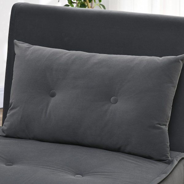 Sovestol Foldestol Seng Funktion Enkelt Sofa Pude Gæsteseng Polstret Sofa Velvet Mørkegrå 77X88X83Cm