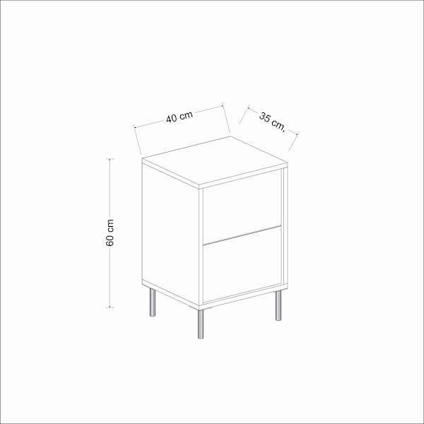 Yöpöytä Imaj - valkoinen, kulta