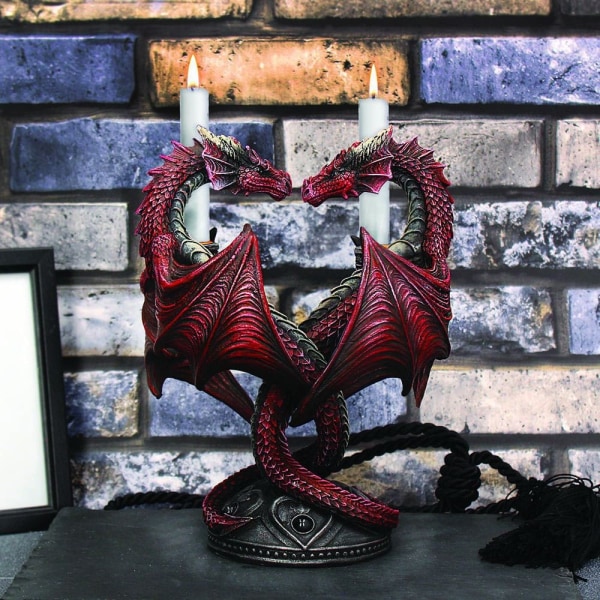 Anne Stokes Lysestage Dragon Heart Valentine's Edition 23 cm