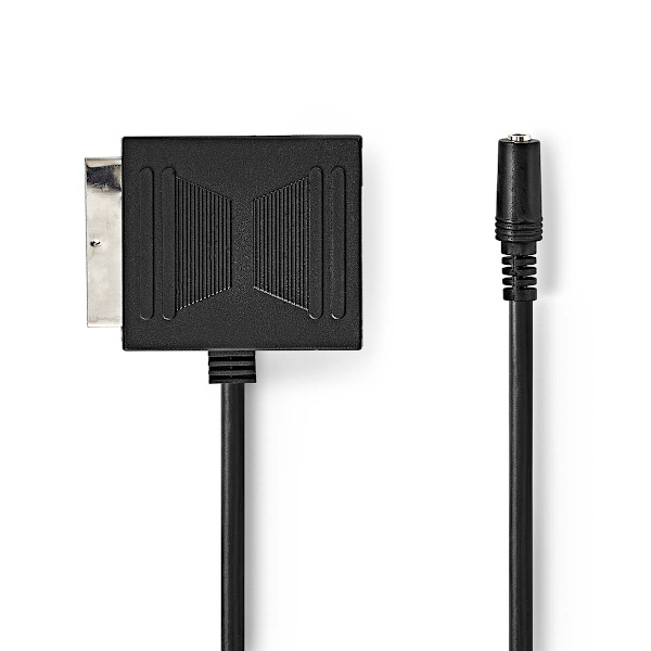 SCART-kaapeli | SCART Uros | SCART Naaras / 3.5 mm naaras | Niklattu | 480p | 0.20 m | Pyöreä | PVC | Musta | Laatikko