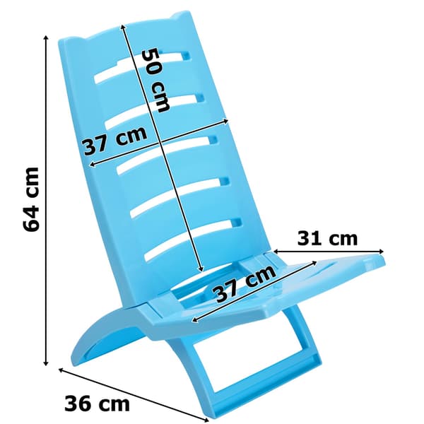 Strandstol, foldbar, blå, 100 kg kapacitet