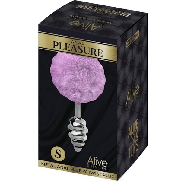 Alive - Anal Pleasure Plug Spiral Metal Fluffy Violet Storlek S