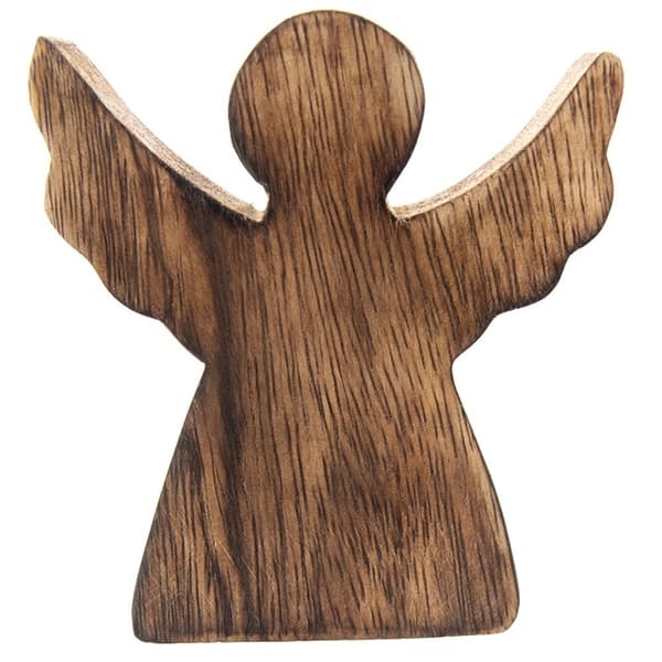 Juleengel i træ, mangotræ, 15 cm