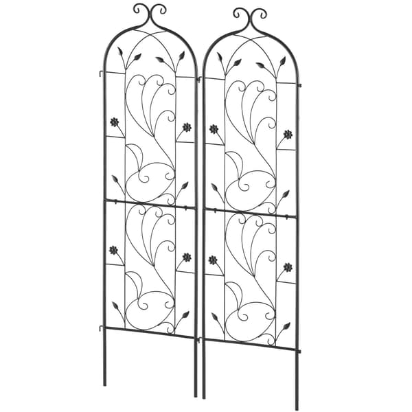 Trädgårdsspaljé för klätterväxter, metall, 152 x 38 cm, 2-pack