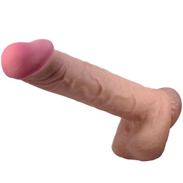 Pretty Love - Sliding Skin Series Realistisk dildo med glidande hud sugkopp Brun 26 Cm