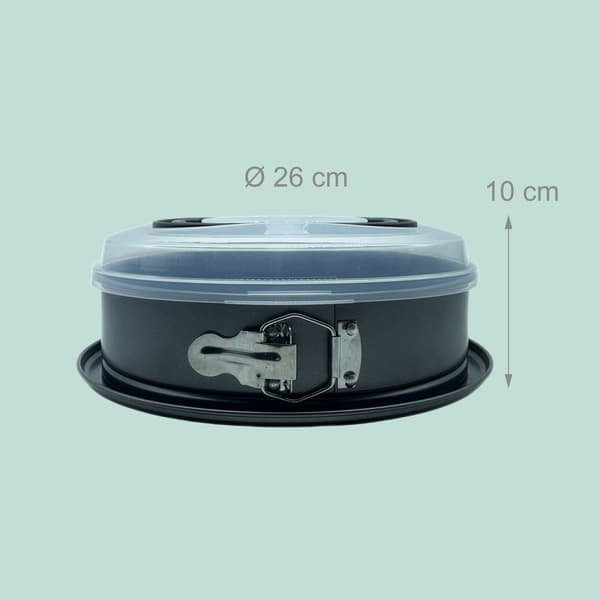 Springform til kage, kulstofstål, non-stick, låg