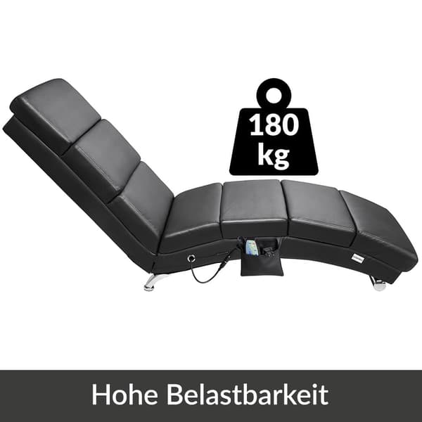 Massagestol med varme – sort, 8 punkter, 5 tilstande