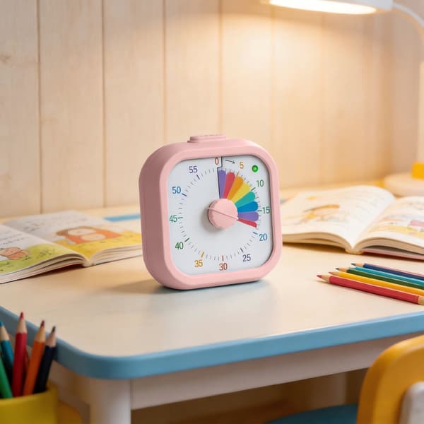 Firkantet visuel timer med justerbar lydstyrke, 60 minutter