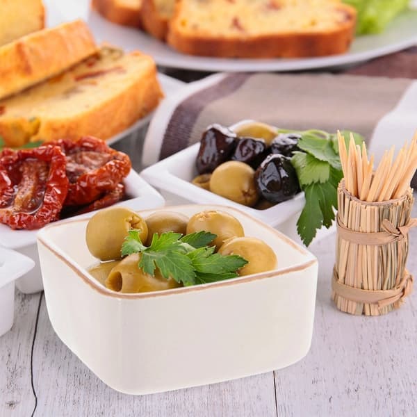 Keramisk fyrkantig ramekin, vit, 90 ml, ugnssäker