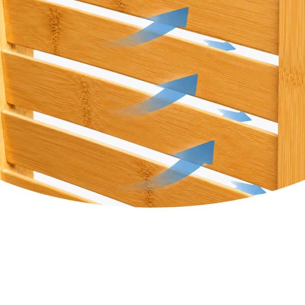 Bambuskobänk med stoppad sits, 3 fack