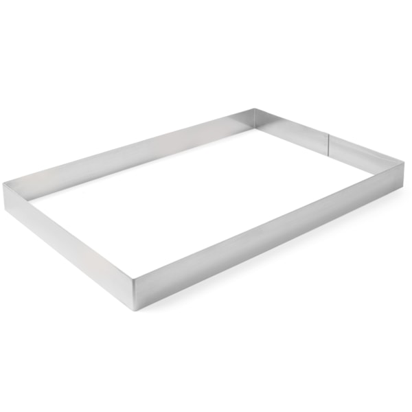 Rektangulær bageri konfekturekant lavet af rustfrit stål 585x385x50mm Hendi 512401