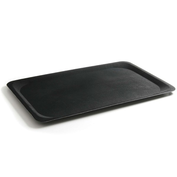 Skridsikker rektangulær tjenerbakke 20x28cm - sort