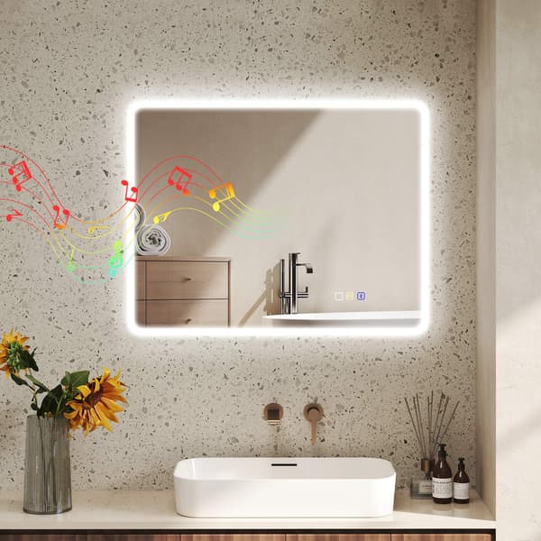 LED-badrumsspegel med Bluetooth, 70x90 cm, pekskärm