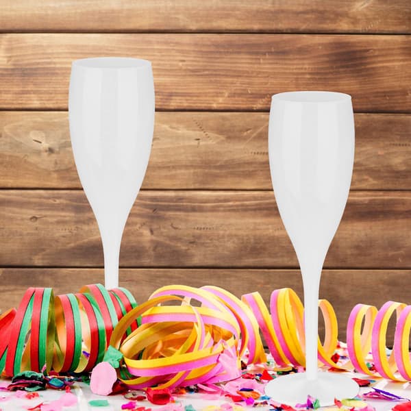 Plast champagneglas, set om 6 st