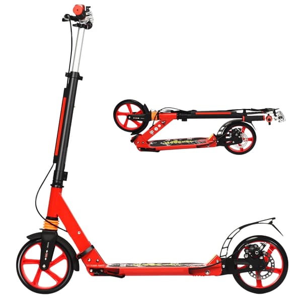 Justerbar sparkescooter til børn, foldbar, rød