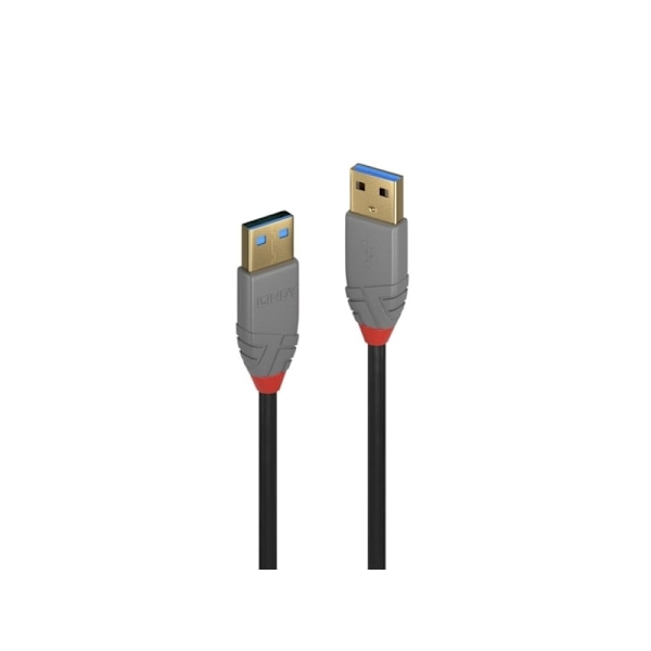 Lindy 36752, 2 m, USB A, USB A, USB 3.2 Gen 1 (3.1 Gen 1), 5 Gbit/s, musta