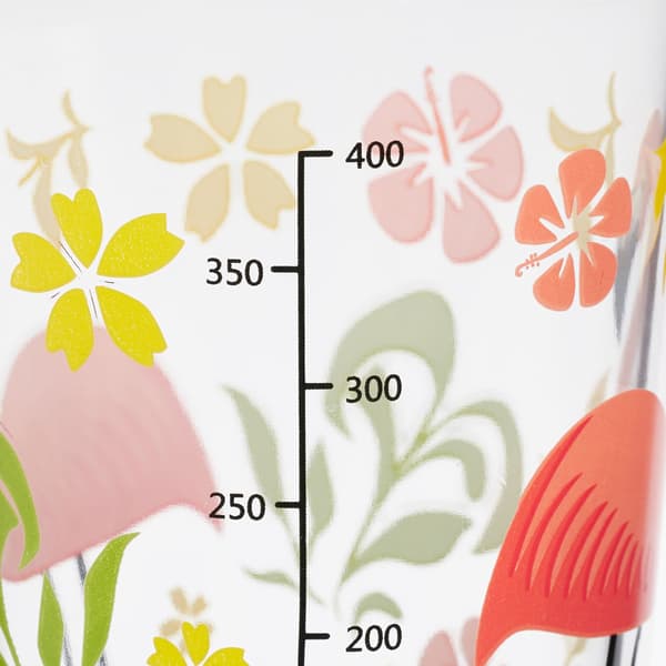 set om 4 dricksglas med flamingomotiv