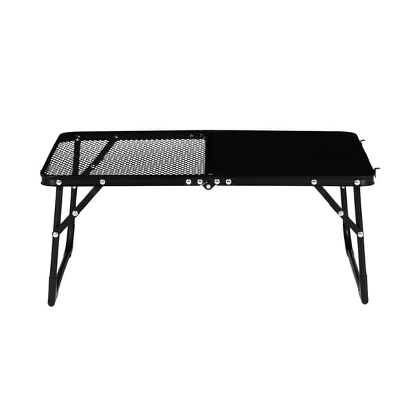 Hopfällbart campingbord 60x40 cm, svart, aluminiumram