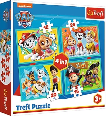Paw Patrol 4-i-1 puslespilssæt til børn