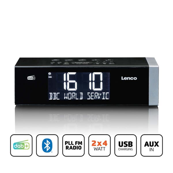 DAB+ FM Bluetooth-klockradio med USB-laddning
