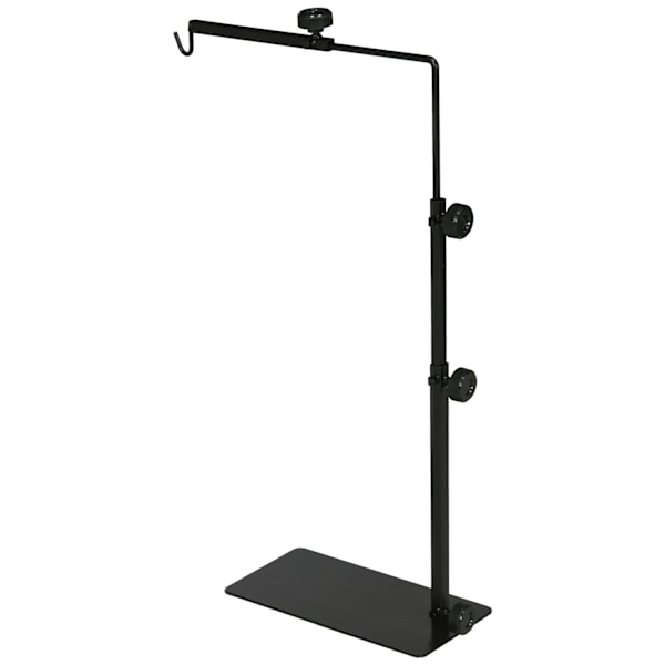 Reptil Lamp Stand Justerbar Varme Lamp Holder Base 4 Wire Slots Stål Sort
