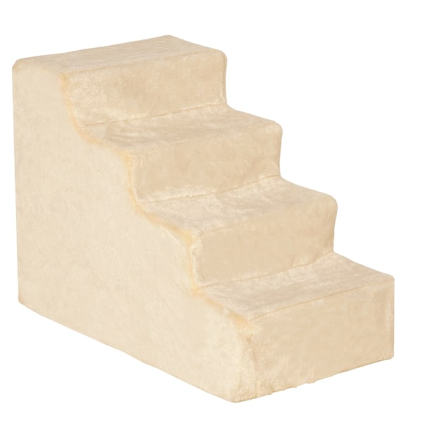 Lemmikkien portaat 4-vaiheinen koiraramppi irrotettavalla kannella Kissan portaat Koiran portaat Eläinten portaat lastulevy Pehmobeige 60 x 35 x 44 cm