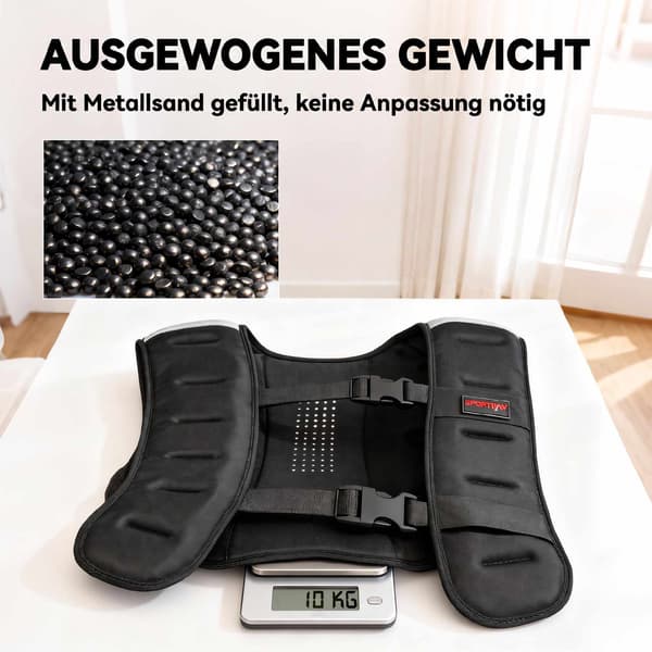 Viktad träningsväst 10 kg med reflexränder