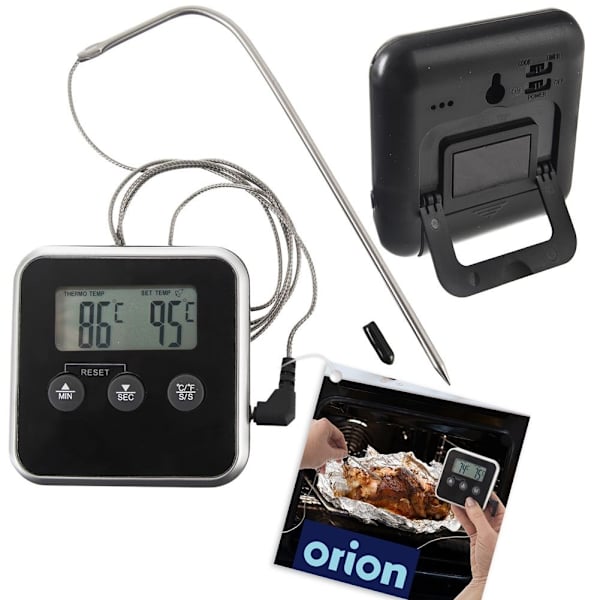 Digital kökstermometer med sond, display och timer