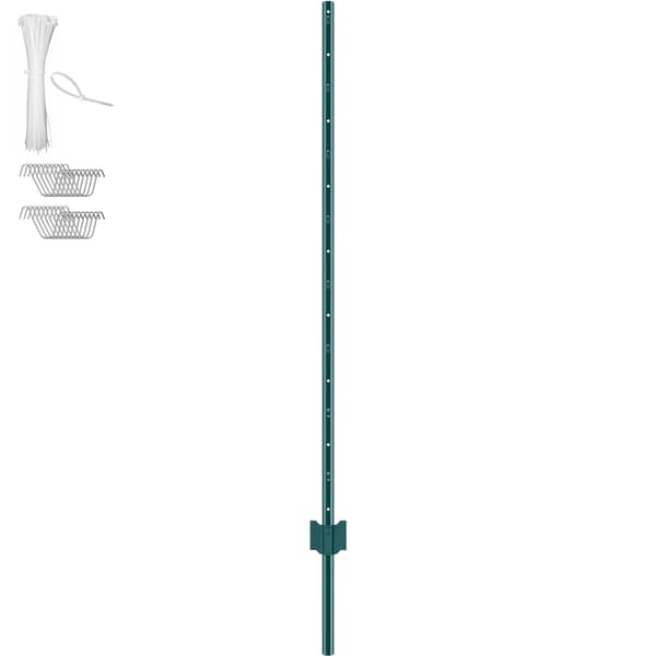 U-kanals stålstaketstolpar, 1,5 m, 10-pack, gröna