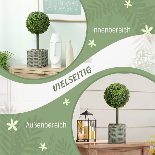 Kunstige planter Sæt med 2, UV-resistente, indendørs/udendørs