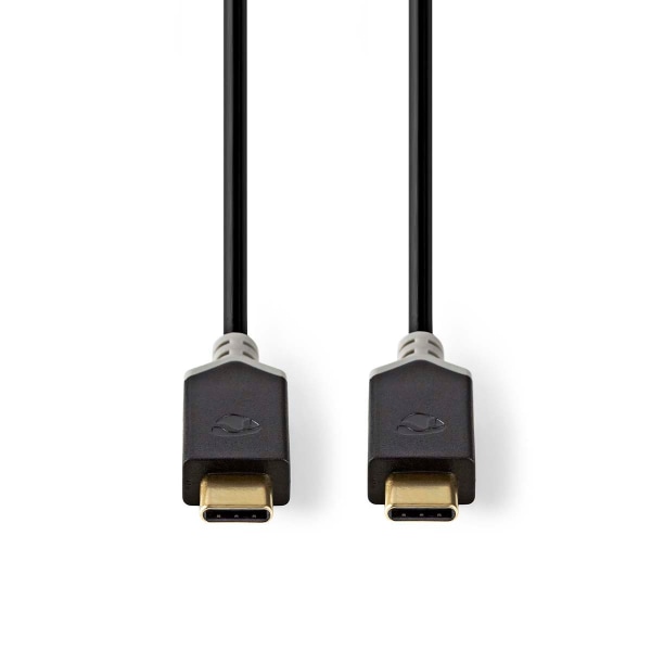 USB kaapeli | USB 3.2 Gen 1 | USB-C™ Uros | USB-C™ Uros | 60 W | 4K@60Hz | 5 Gbps | Niklattu | 1.00 m | Pyöreä | PVC | Antrasiitti | Ikkunallinen laat