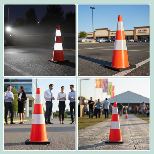 Trafikkegle 75 cm – Robust, reflekterende striber