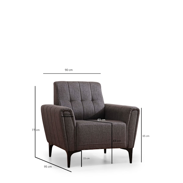 1-sits soffa Hamlet - mörkgrå