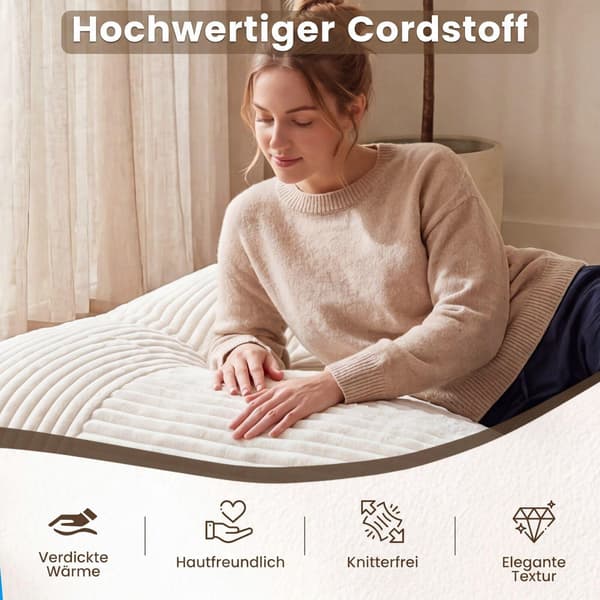 Konvertibel bäddsoffa i manchester, säckväv, maskintvättbart överdrag