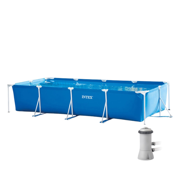Stor rektangulær haveramme pool 4-5x2-2-m INTEX