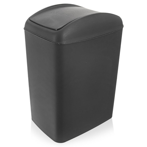 Soptunna 20L, hållbart material, mörkgrå, svängbart lock