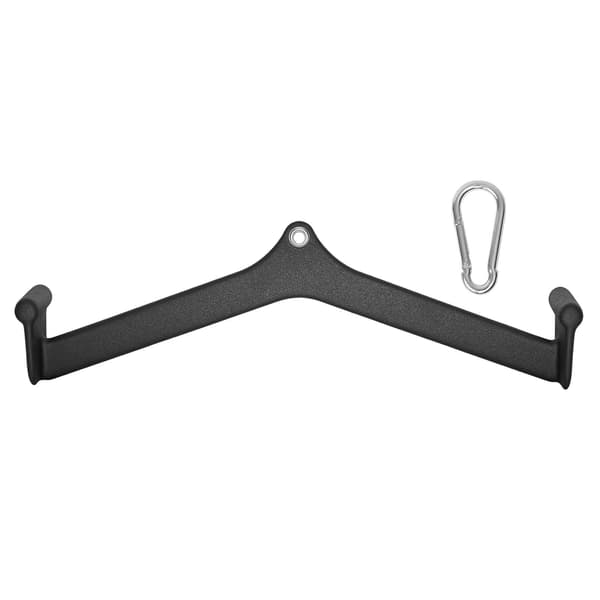 Lat Pulldown-tillbehör, V-stång i massivt stål, gummigrepp