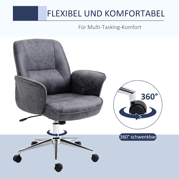 Kontorstol Ergonomisk Skrivebordsstol Med Vippefunktion, Højdejusterbar, Bæreevne Op Til 120Kg, 67X69X92-102Cm