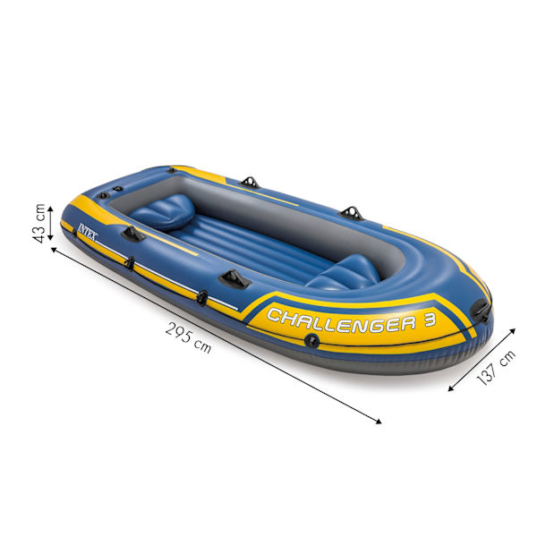 Pontoon challenger 3 Intex 68370 pumpe + 2 årer