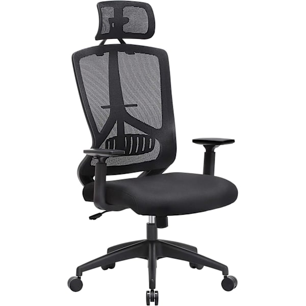 Ergonomisk kontorstol med justerbar nakkestøtte