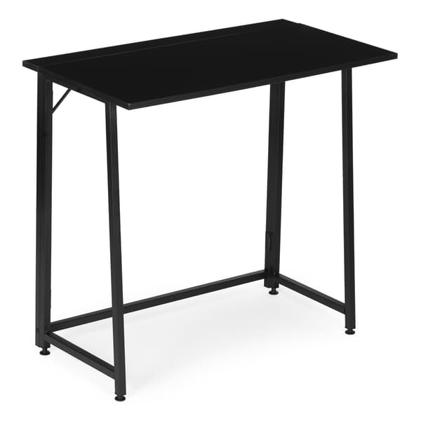 Sammenklappeligt laptopbord, 80x45 cm, sort MDF, pladsbesparende