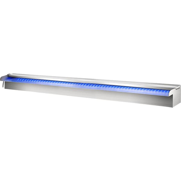 Vandfaldsfontæne i rustfrit stål til pool, 91 cm, LED