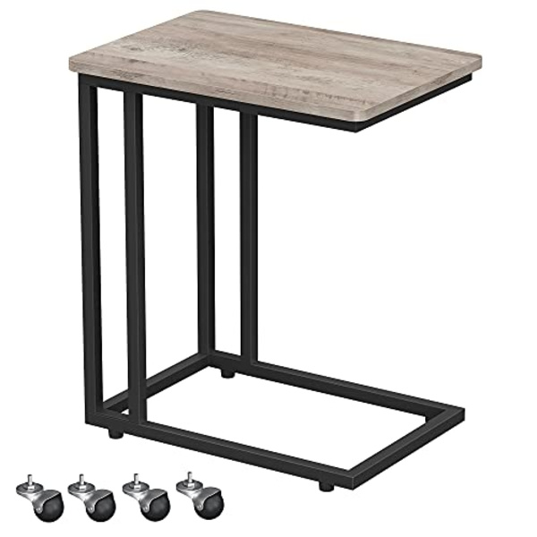 Mobilt Greige sidebord med hjul og justerbare fødder