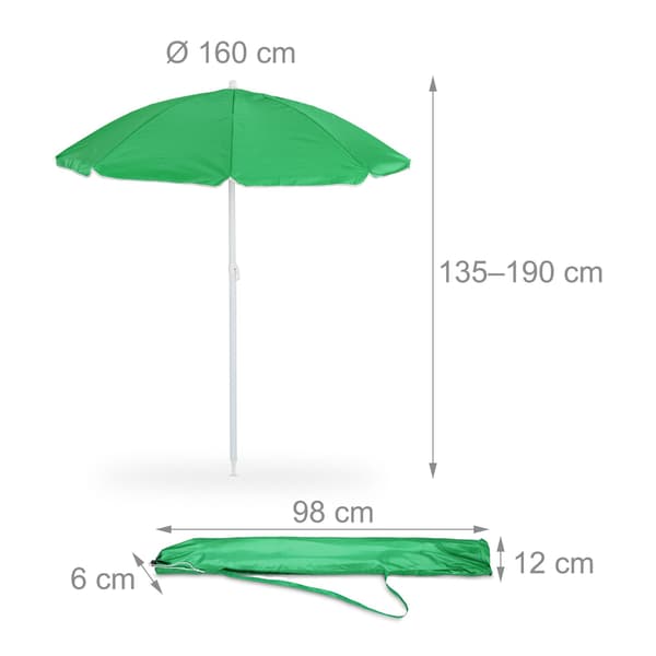 Grönt parasoll 160 cm