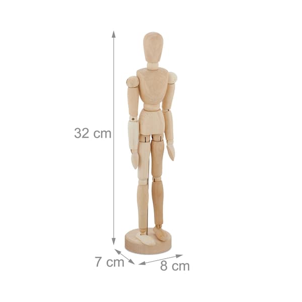 Träledskyltdocka, set, 30 cm, 2-pack