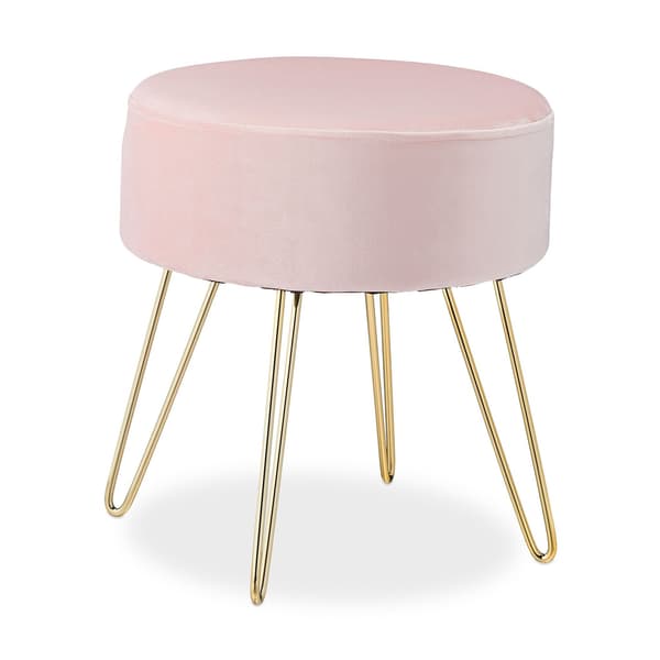 Pall i sammet med rosa metallben