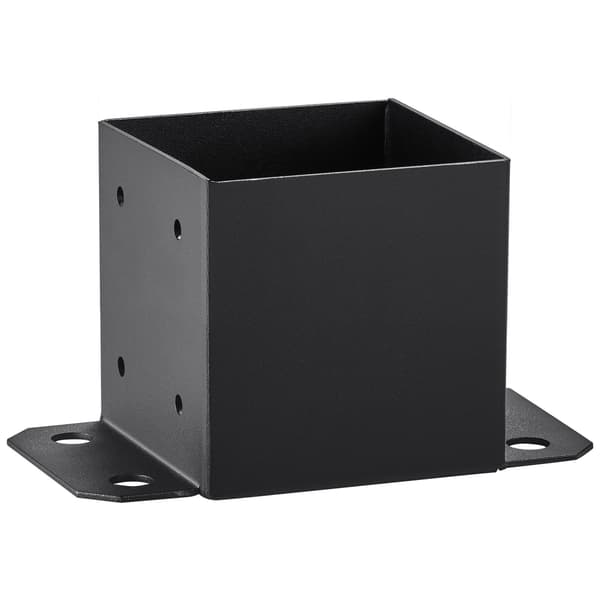 6x6 stolpfästen, 4-pack kolstål, svarta