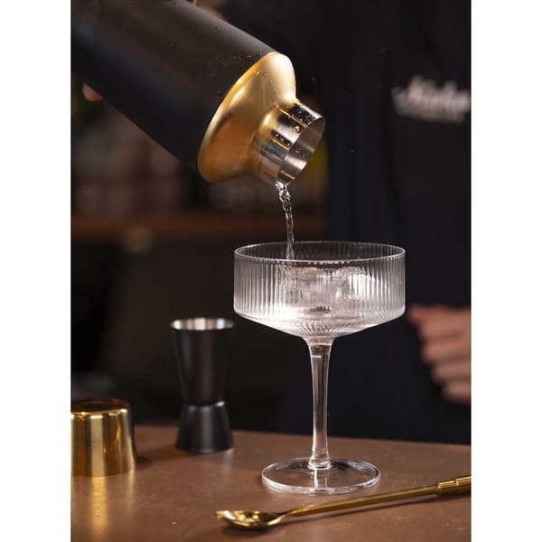 Cocktailglas, räfflat klarglas, 20 cl, 2-pack
